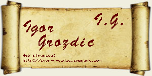 Igor Grozdić vizit kartica